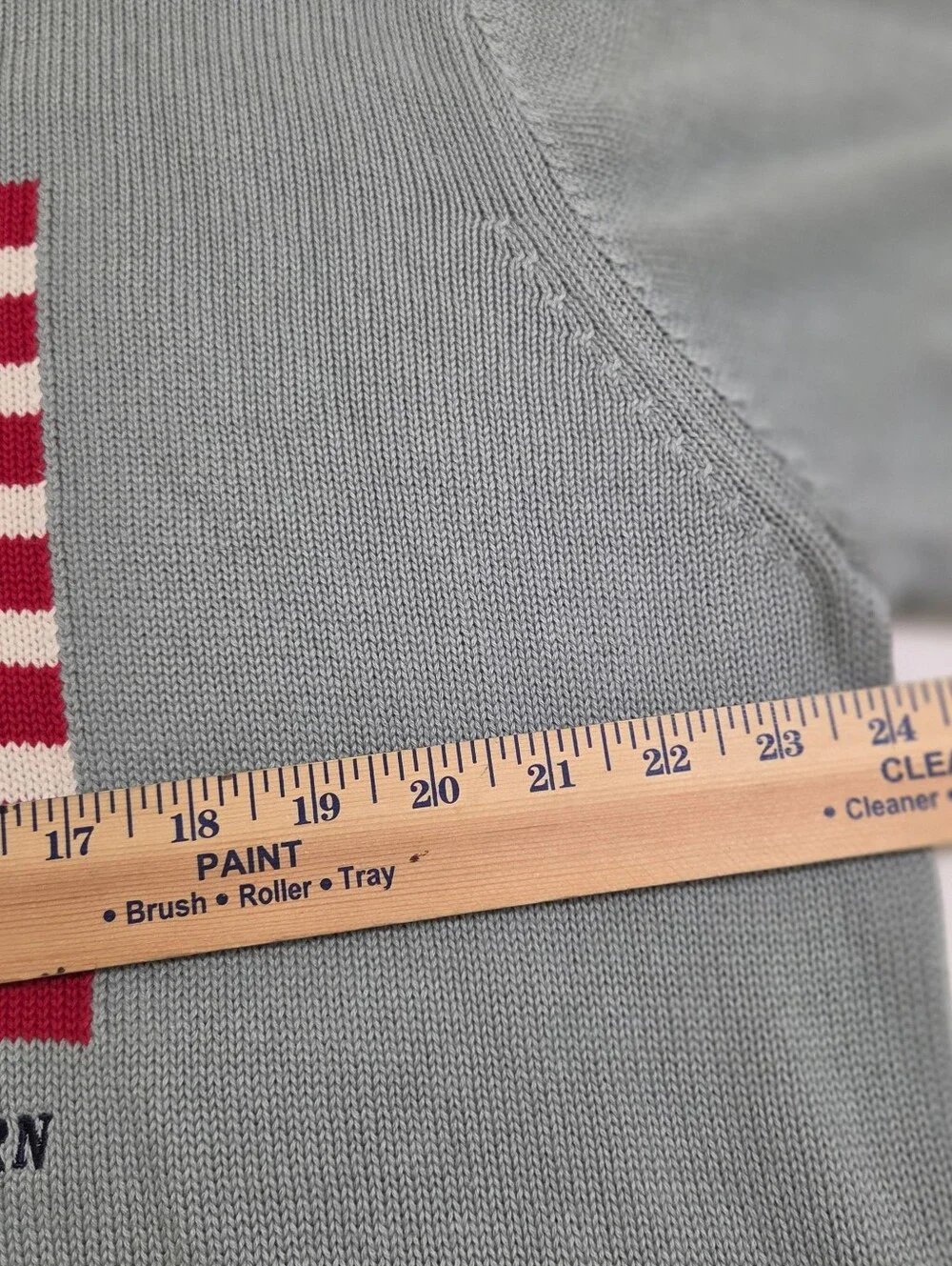 Simply Southern Men's Sweater Light Blue Crewneck with American Flag Size XL
